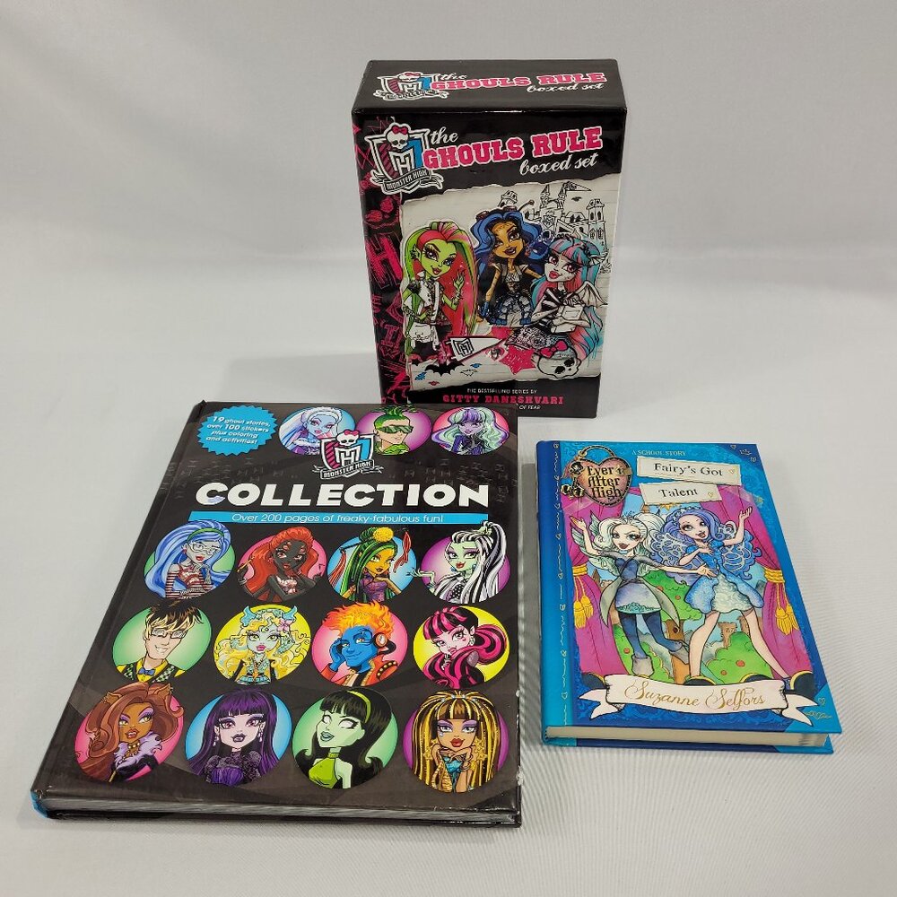 Monster High & Ever After High 5 Book Lot Hardcover Set